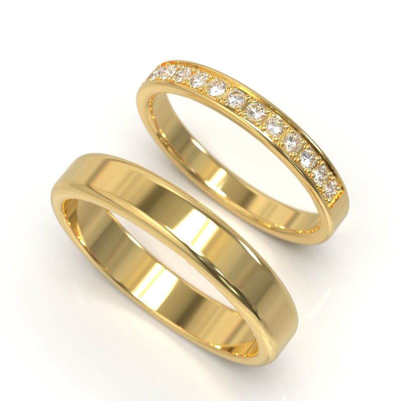 Argollas de Matrimonio con 12 Diamantes