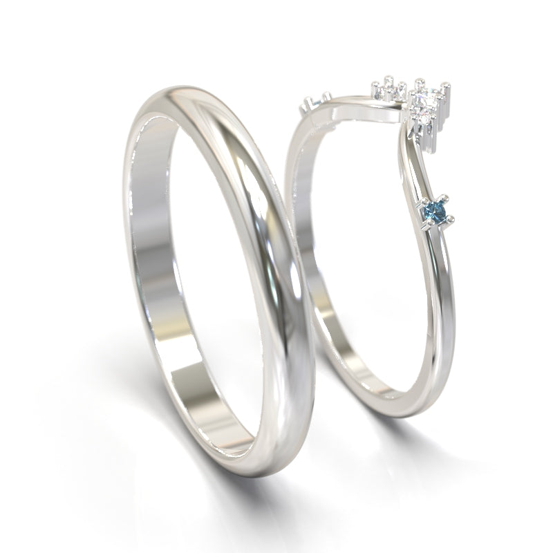 Argollas de Matrimonio con Diamantes y Zafiros
