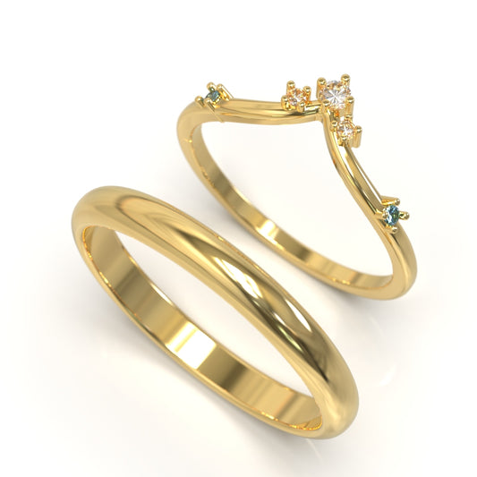 Argollas de Matrimonio con Diamantes y Zafiros