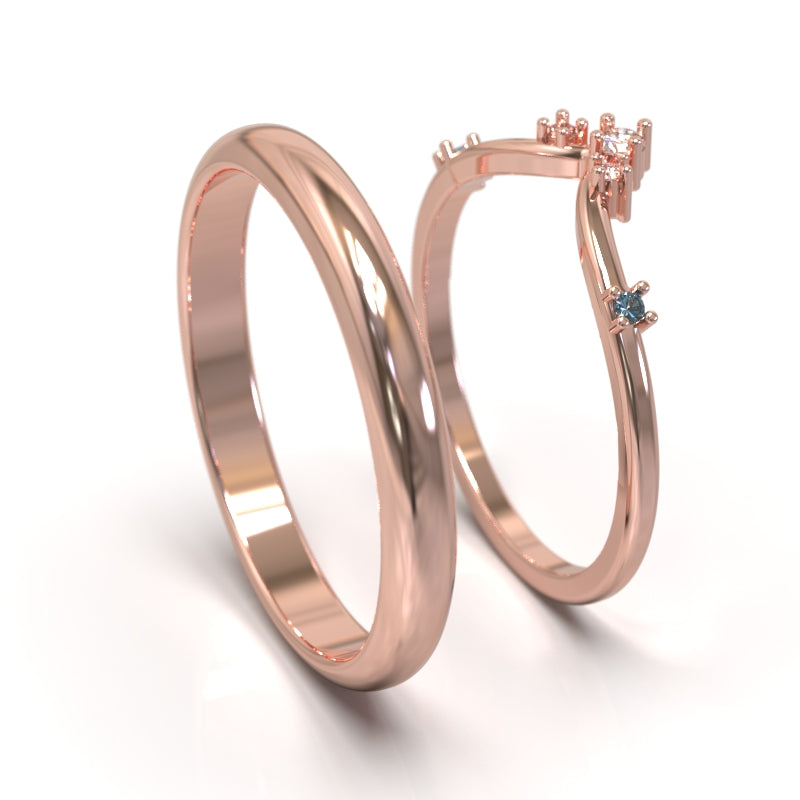 Argollas de Matrimonio con Diamantes y Zafiros