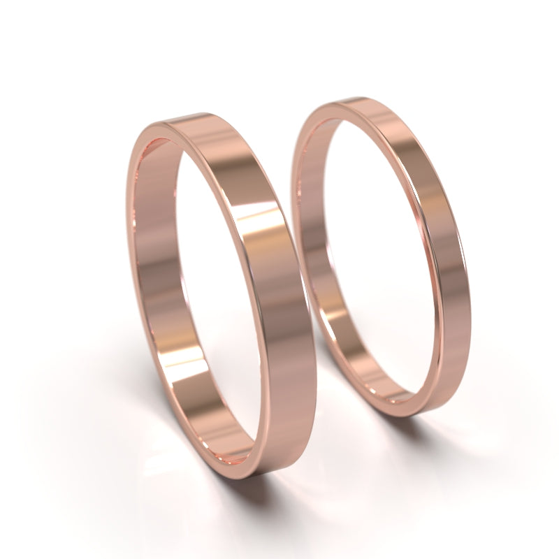 Argollas de matrimonio de 2mm y 3mm