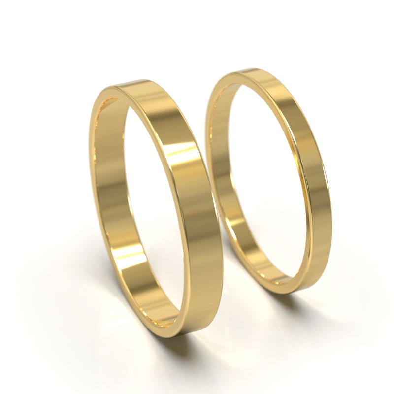 Argollas de matrimonio de 2mm y 3mm