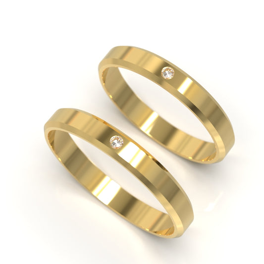 Argollas de Matrimonio de 3mm con Diamante