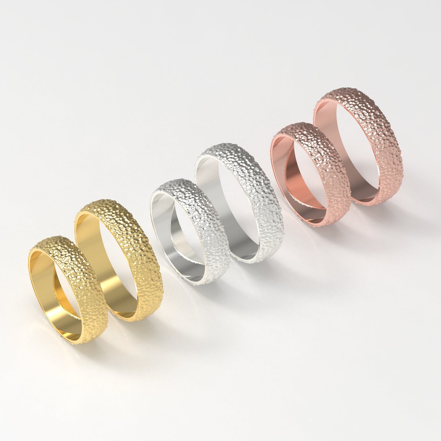 Argollas de Matrimonio de 5mm con textura