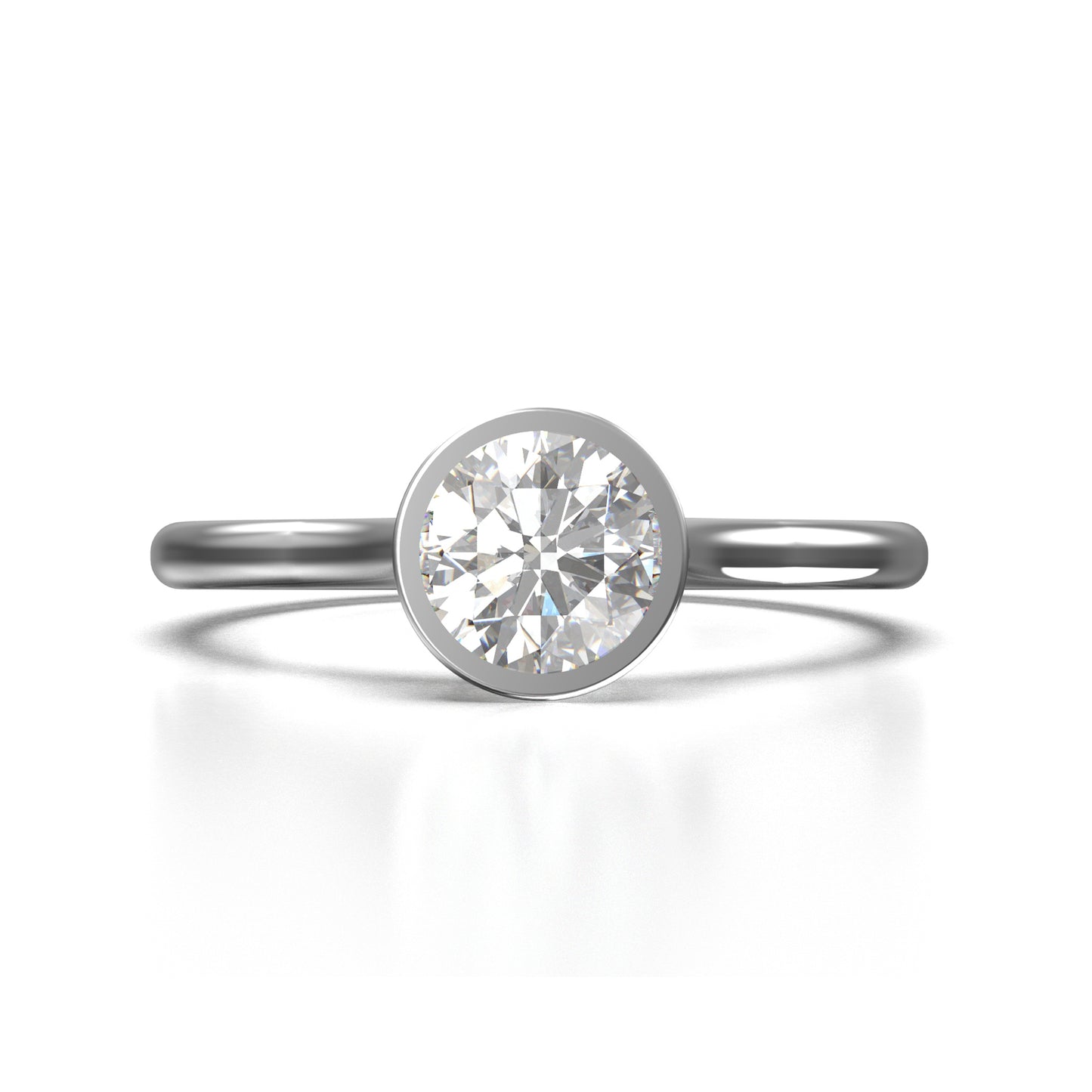 Anillo de Compromiso con Diamante en bisel