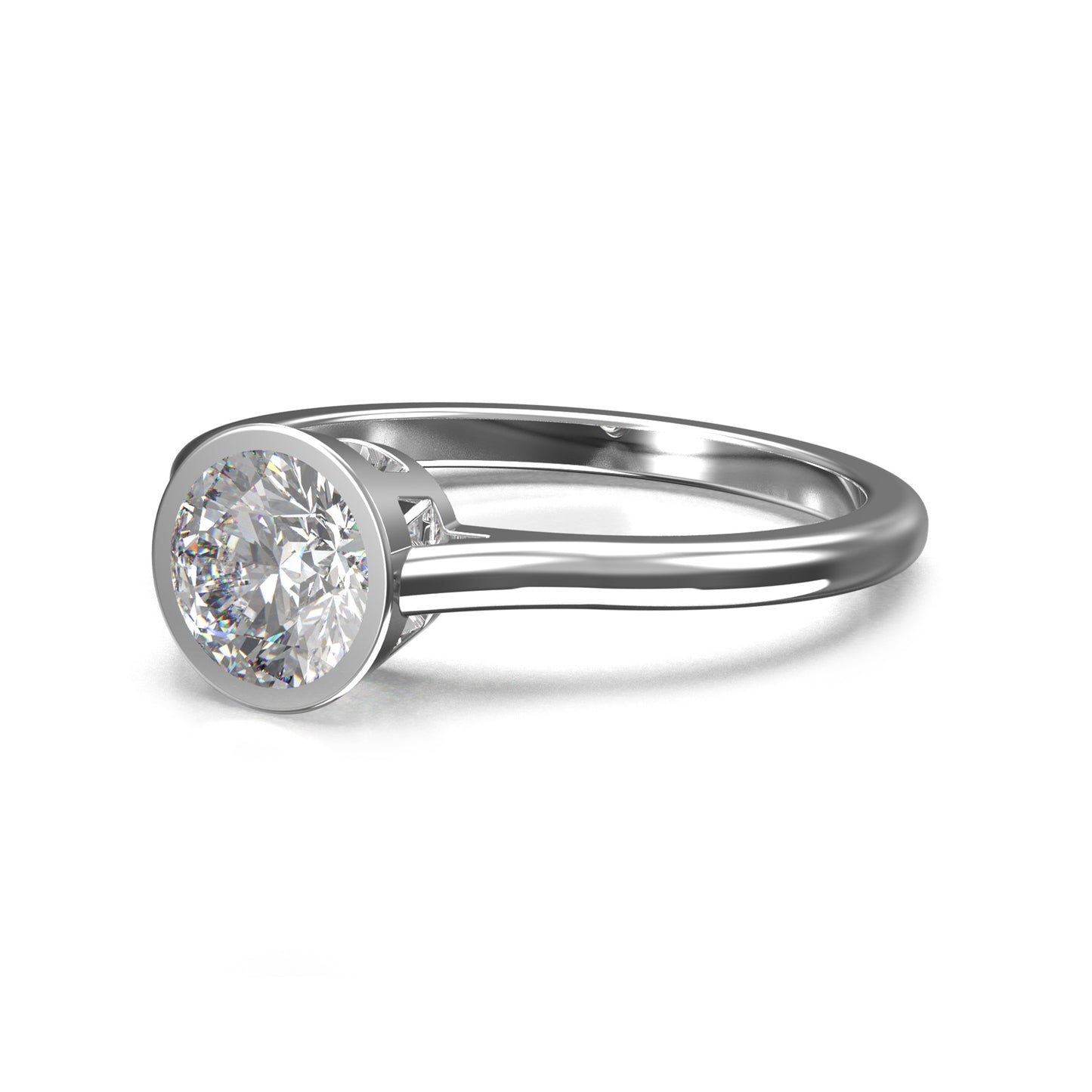Anillo de Compromiso con Diamante en bisel