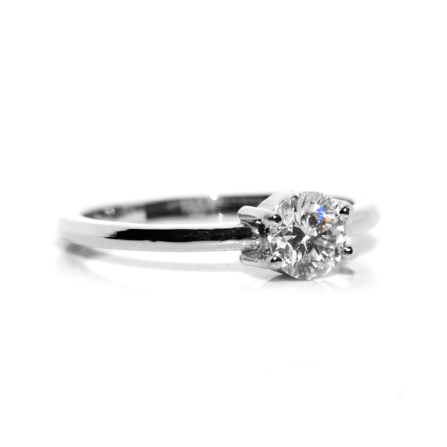 Anillo de Compromiso en Plata Fina Solitario con Moissanita de .50cts