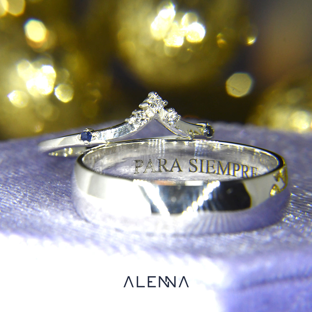 Argollas de Matrimonio con Diamantes y Zafiros
