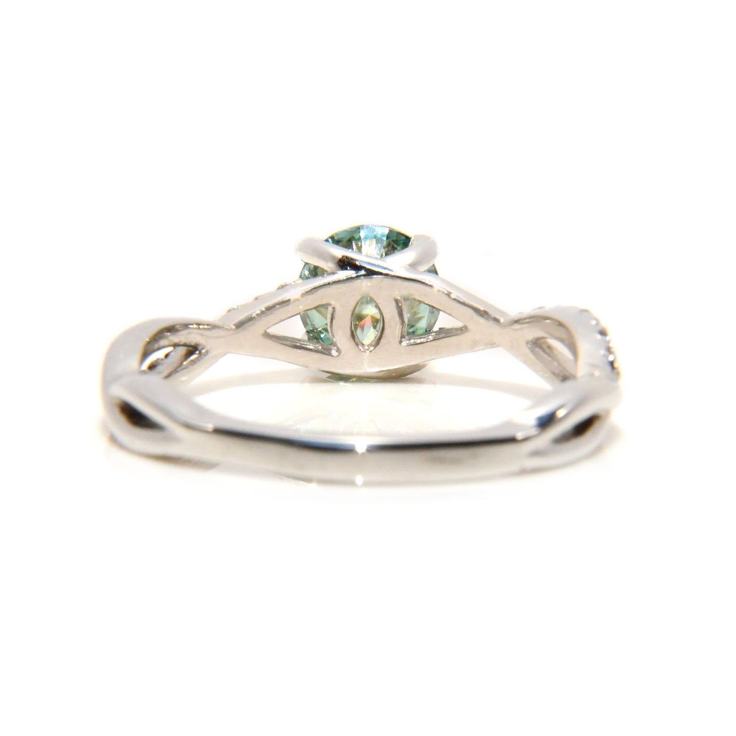 Anillo de Compromiso con Moissanita Verde 1Cts