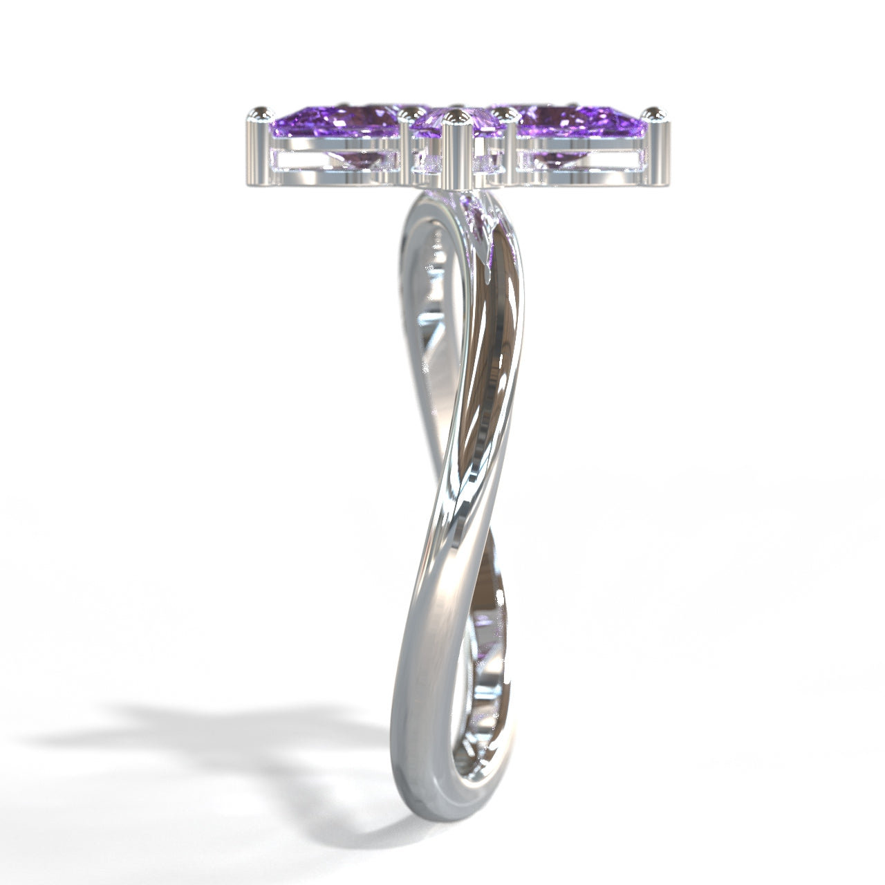 Anillo Flor con Gemas Naturales y Diamante