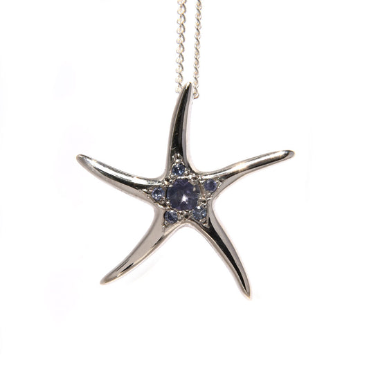 Dije Estrella de Mar con Tanzanita y Topacios Azules