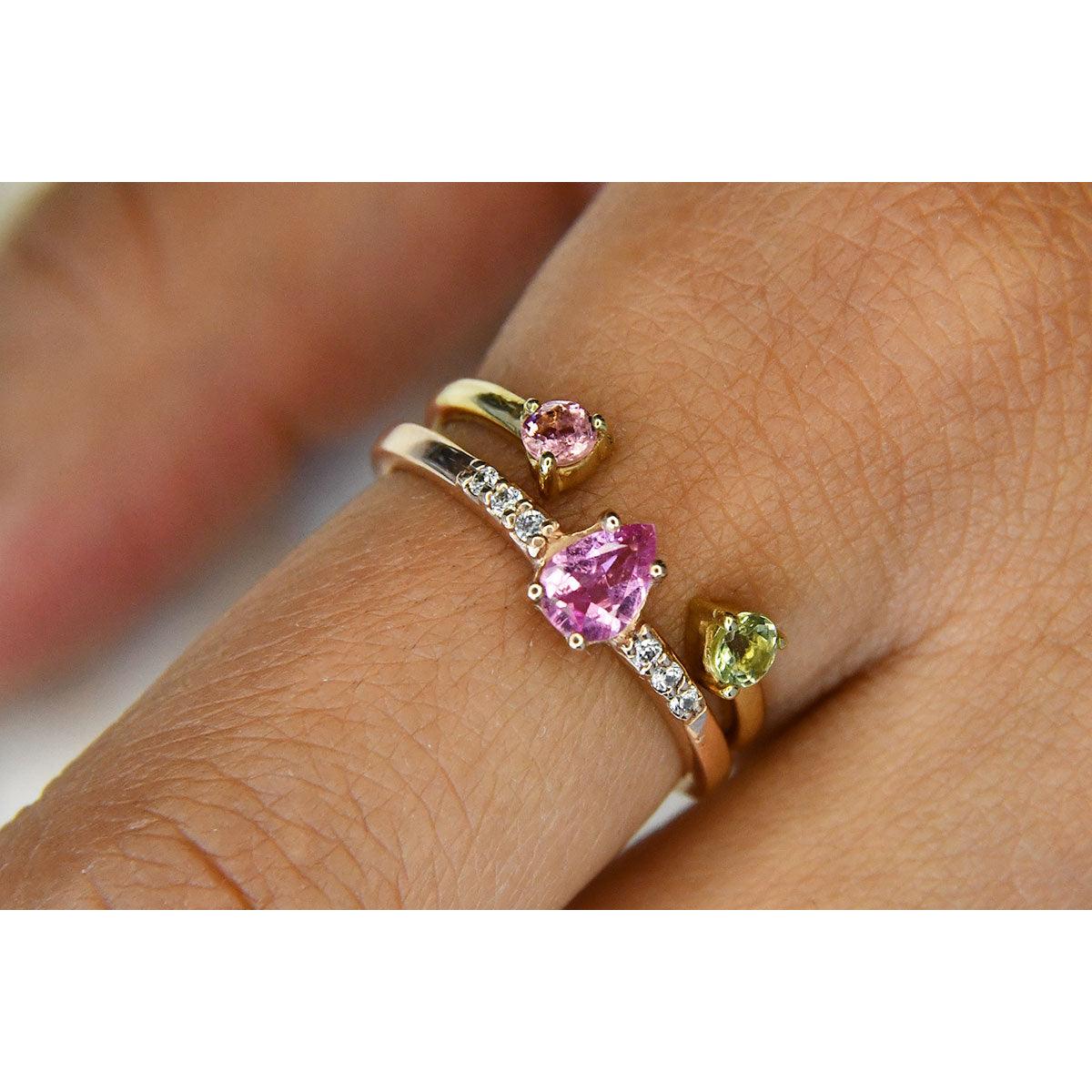 Anillo abierto con Turmalinas - ALENNA JEWELS