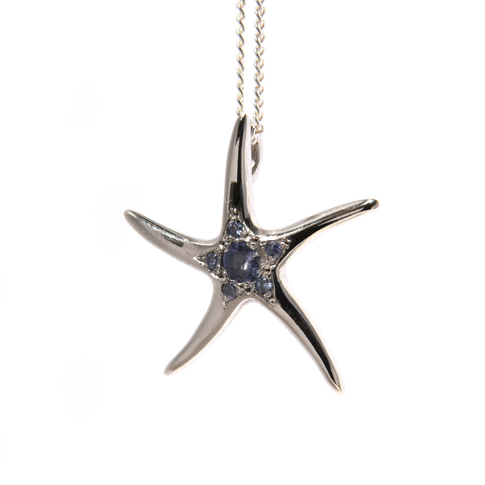 Dije Estrella de Mar con Tanzanita y Topacios Azules