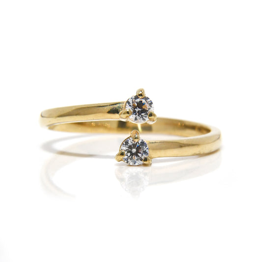 Anillo Espiral con Diamantes / Gema Mes de Abril