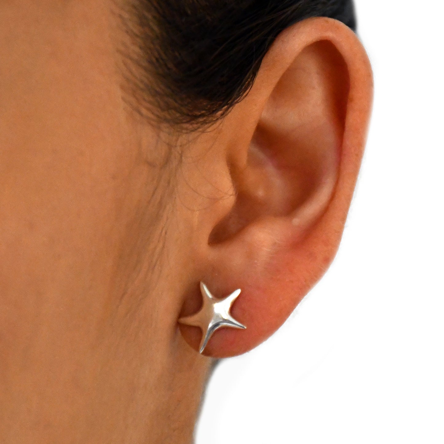 Aretes de Estrella Plata Fina