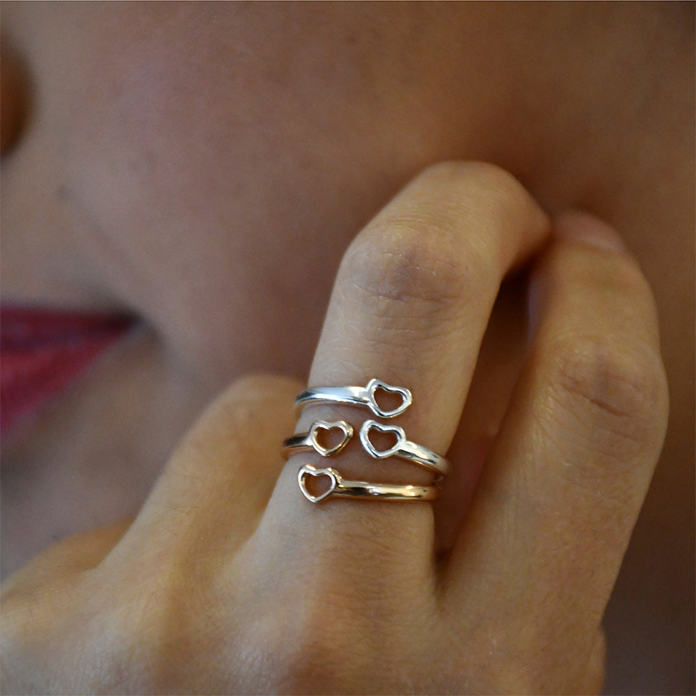 Anillo de Corazones 14k