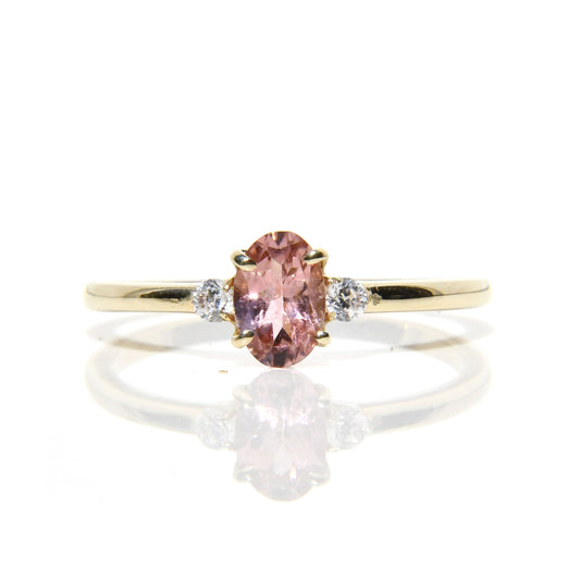 Anillo de Compromiso con Turmalina y Diamantes