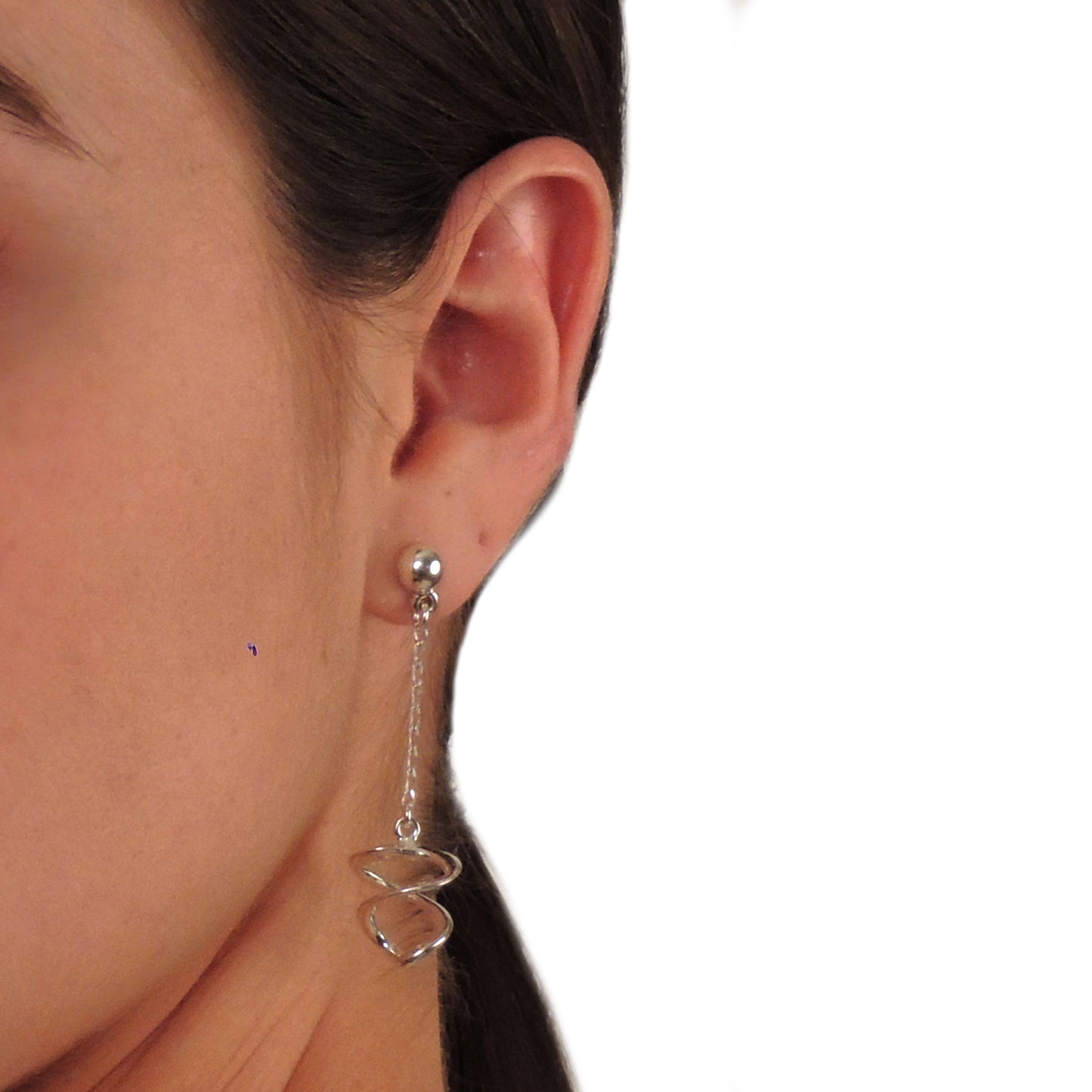 Aretes Espiral en Plata Fina