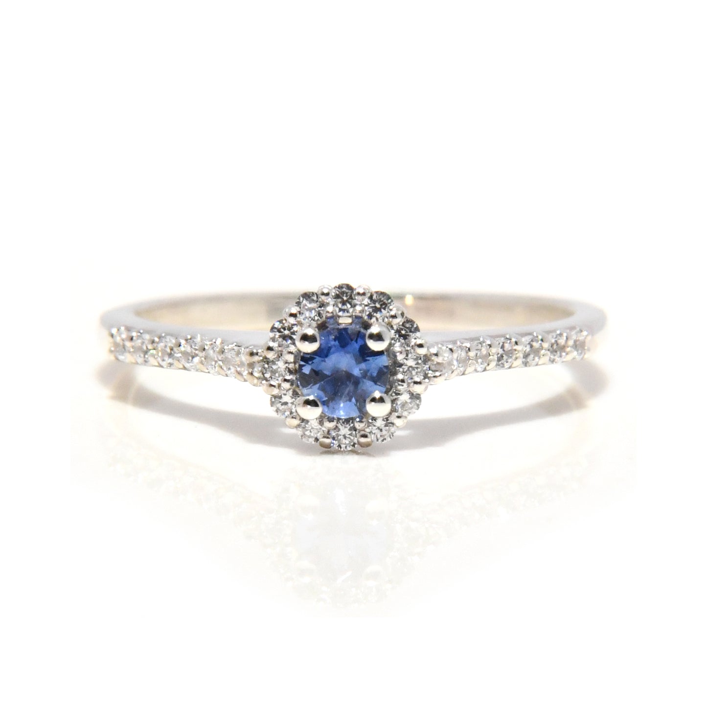 Anillo de Compromiso con Zafiro .22Cts