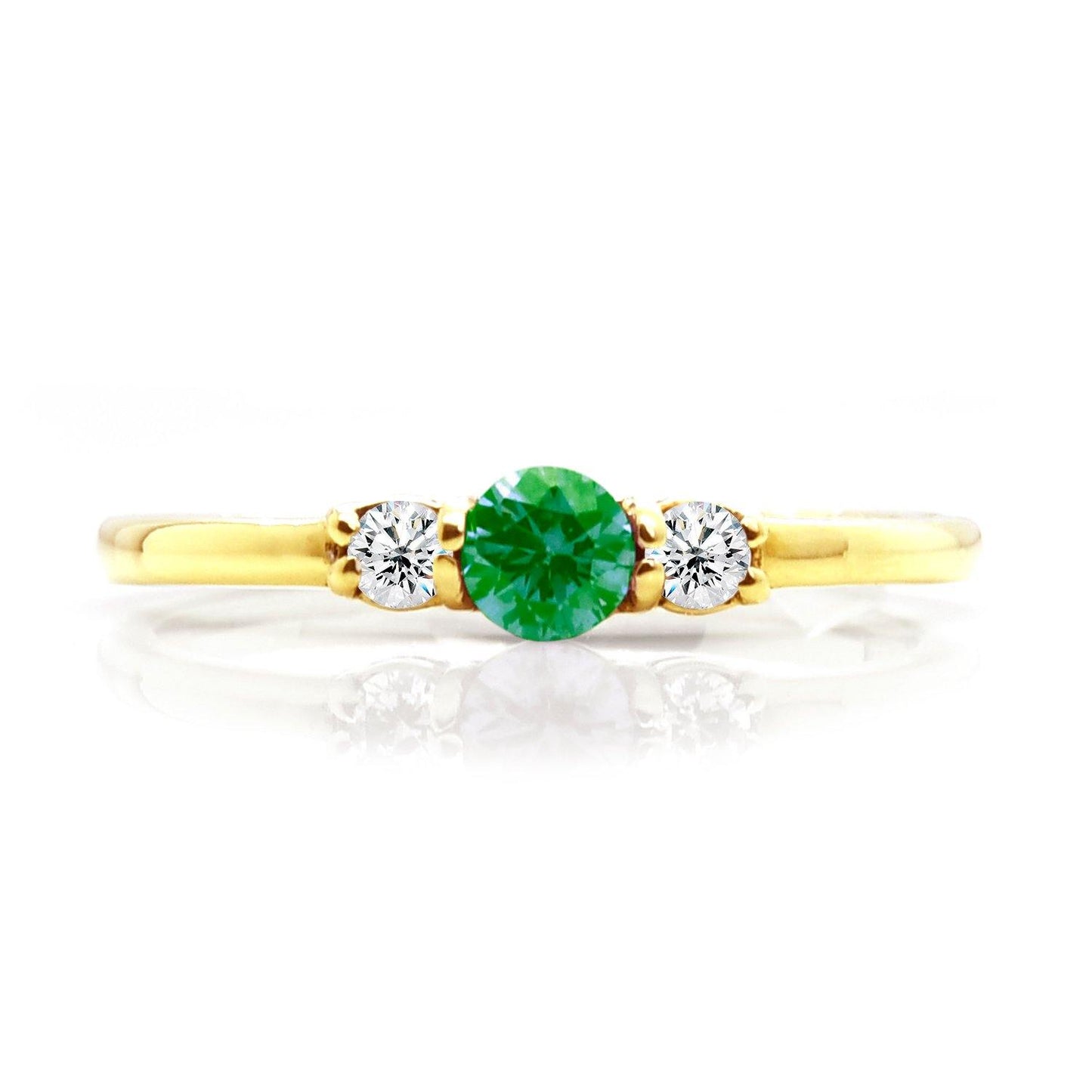 Anillo con Piedra Del Mes 14k / Piedra Personalizable - ALENNA JEWELS