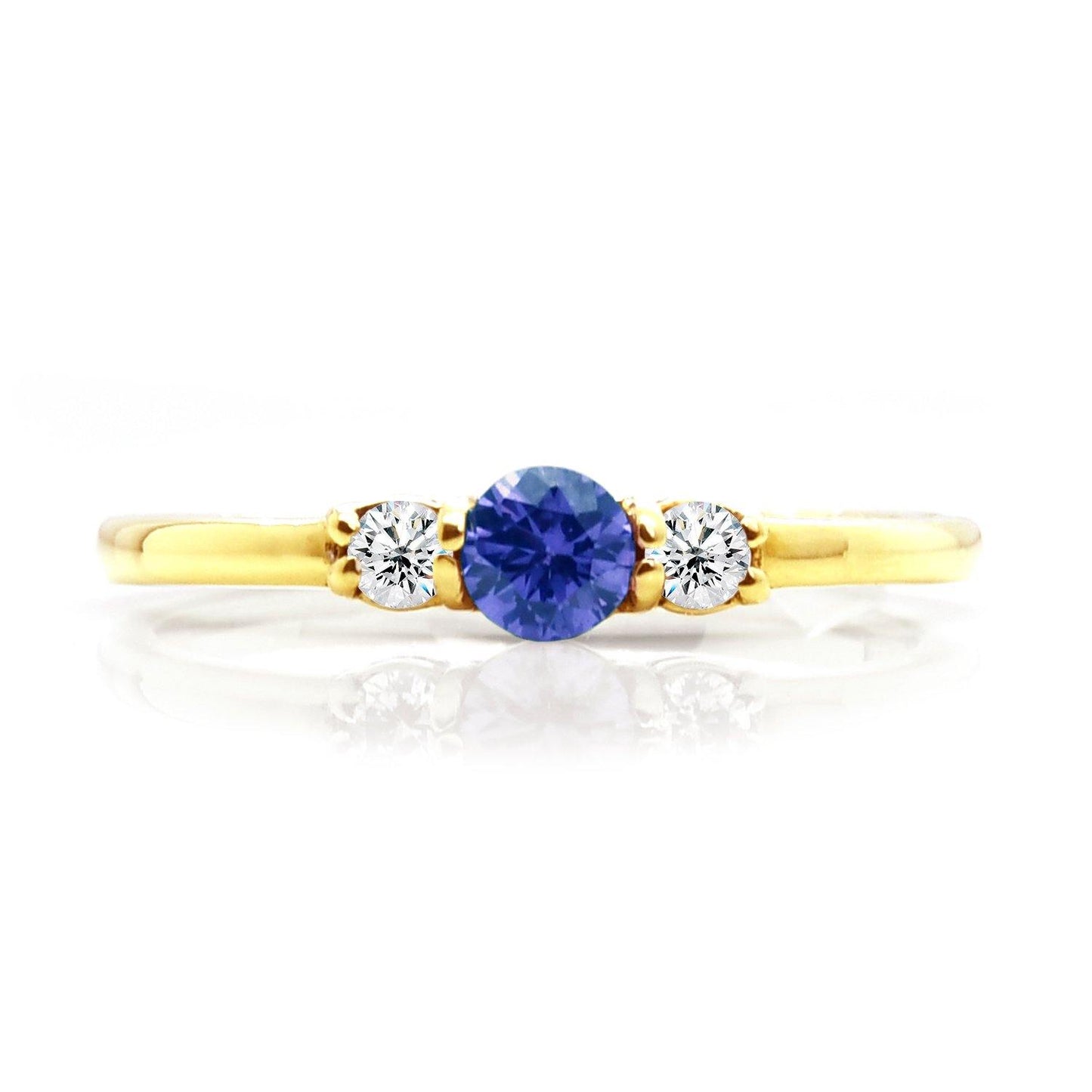Anillo con Piedra Del Mes 14k / Piedra Personalizable - ALENNA JEWELS