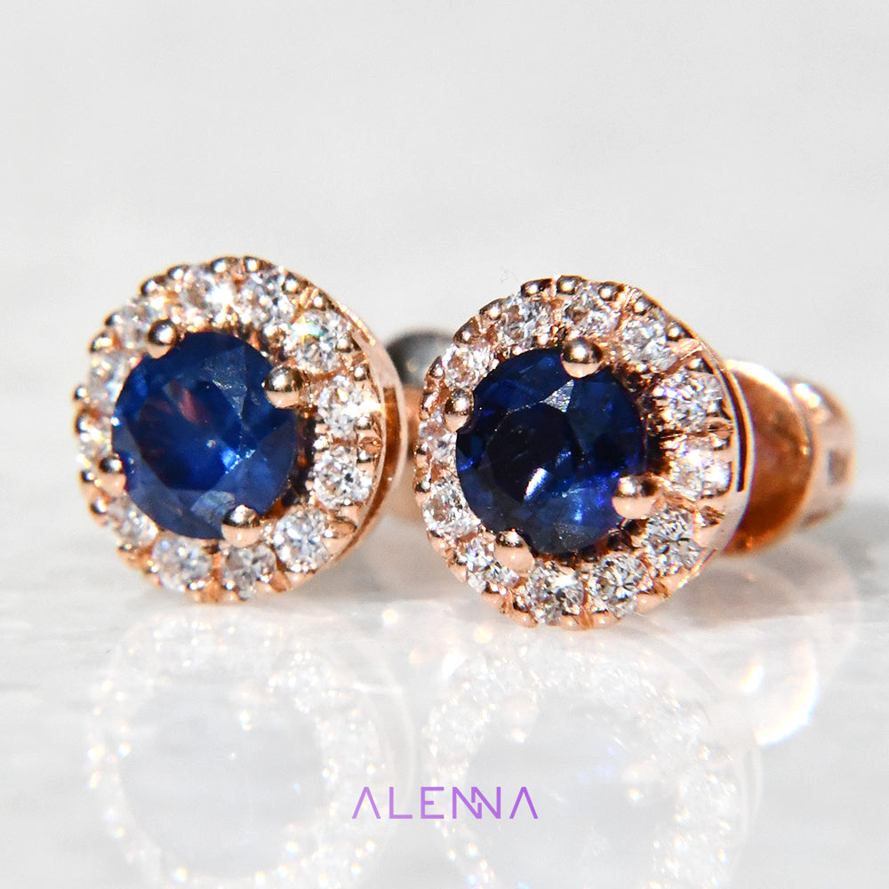 Aretes con Zafiros y Diamantes