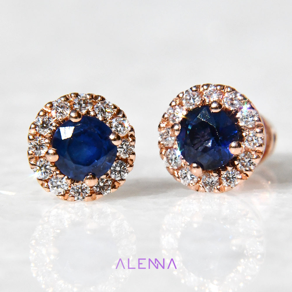 Aretes con Zafiros y Diamantes