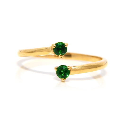 Anillo Espiral con Esmeraldas / Gema Mes de Mayo