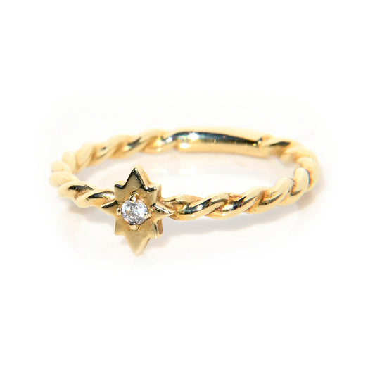 Anillo Estrella del Norte con Diamante