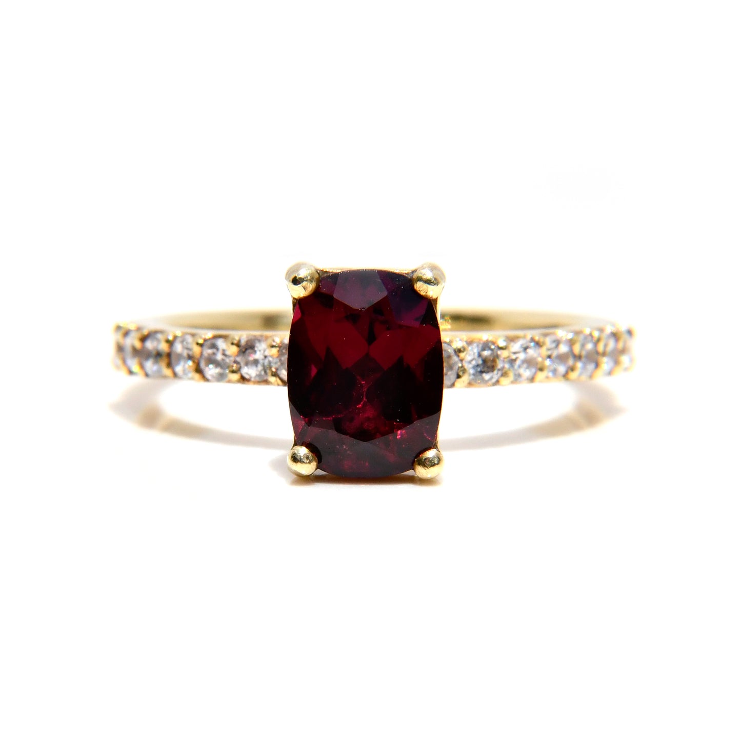 Anillo de Compromiso con Rodolita de 1.93Cts y 14 Diamantes