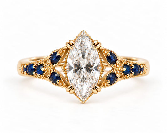 Anillo de Compromiso Rinn con Diamante Corte Marquise