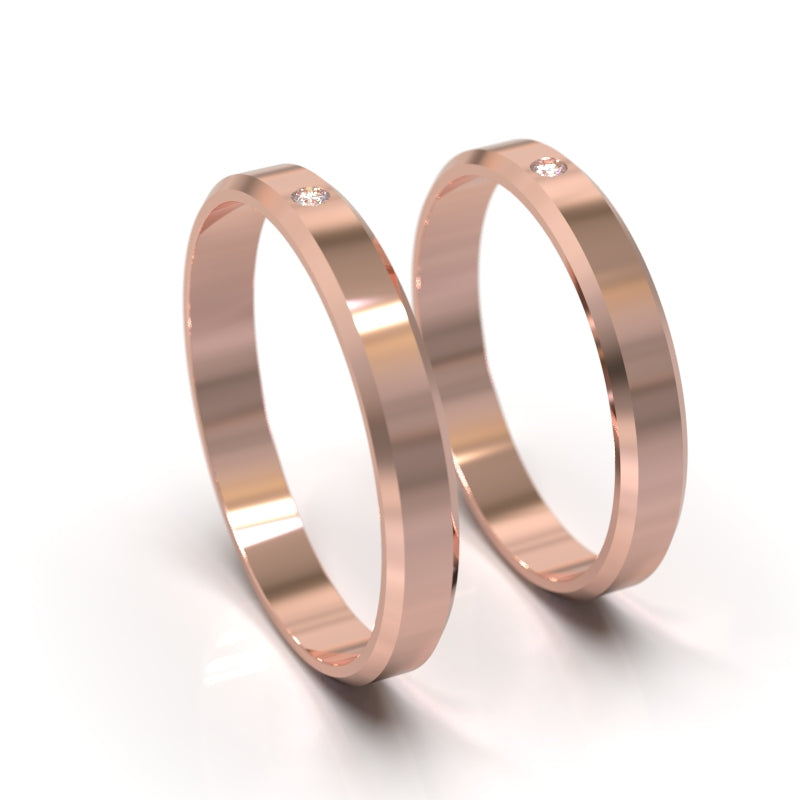 Argollas de Matrimonio de 3mm con Diamante