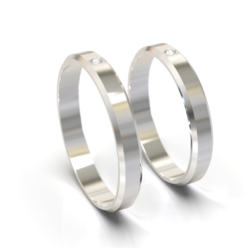 Argollas de Matrimonio de 3mm con Diamante