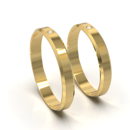 Argollas de Matrimonio de 3mm con Diamante
