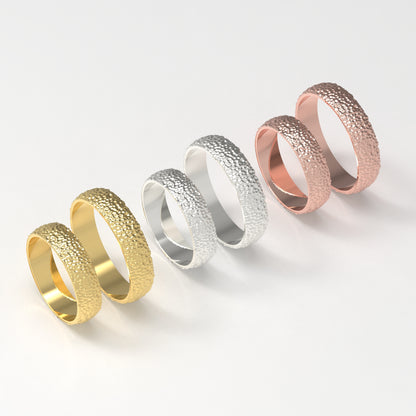 Argollas de Matrimonio de 5mm con textura