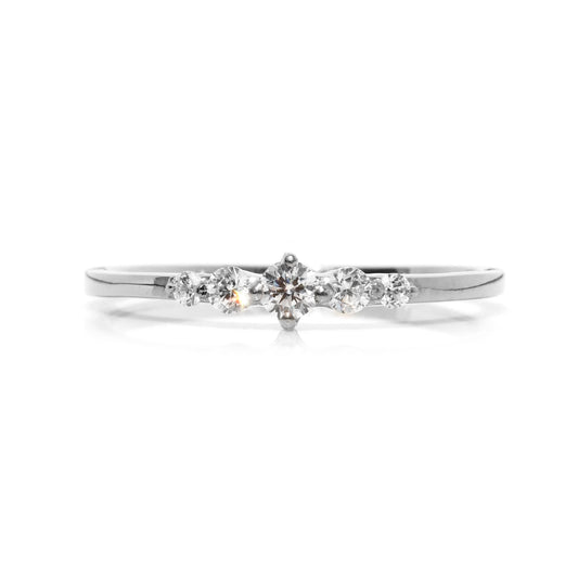 Anillo de Compromiso en Plata Fina con Moissanita de .06cts