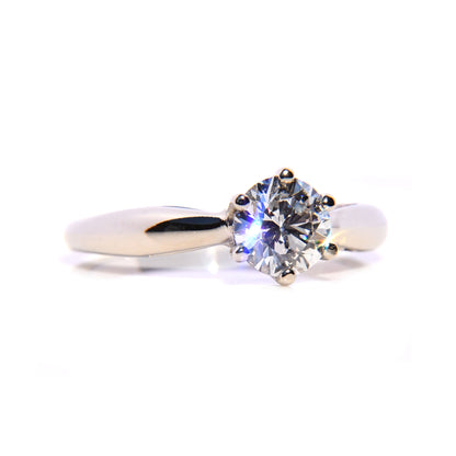 Anillo de Compromiso en Plata Fina con Moissanita 1ct
