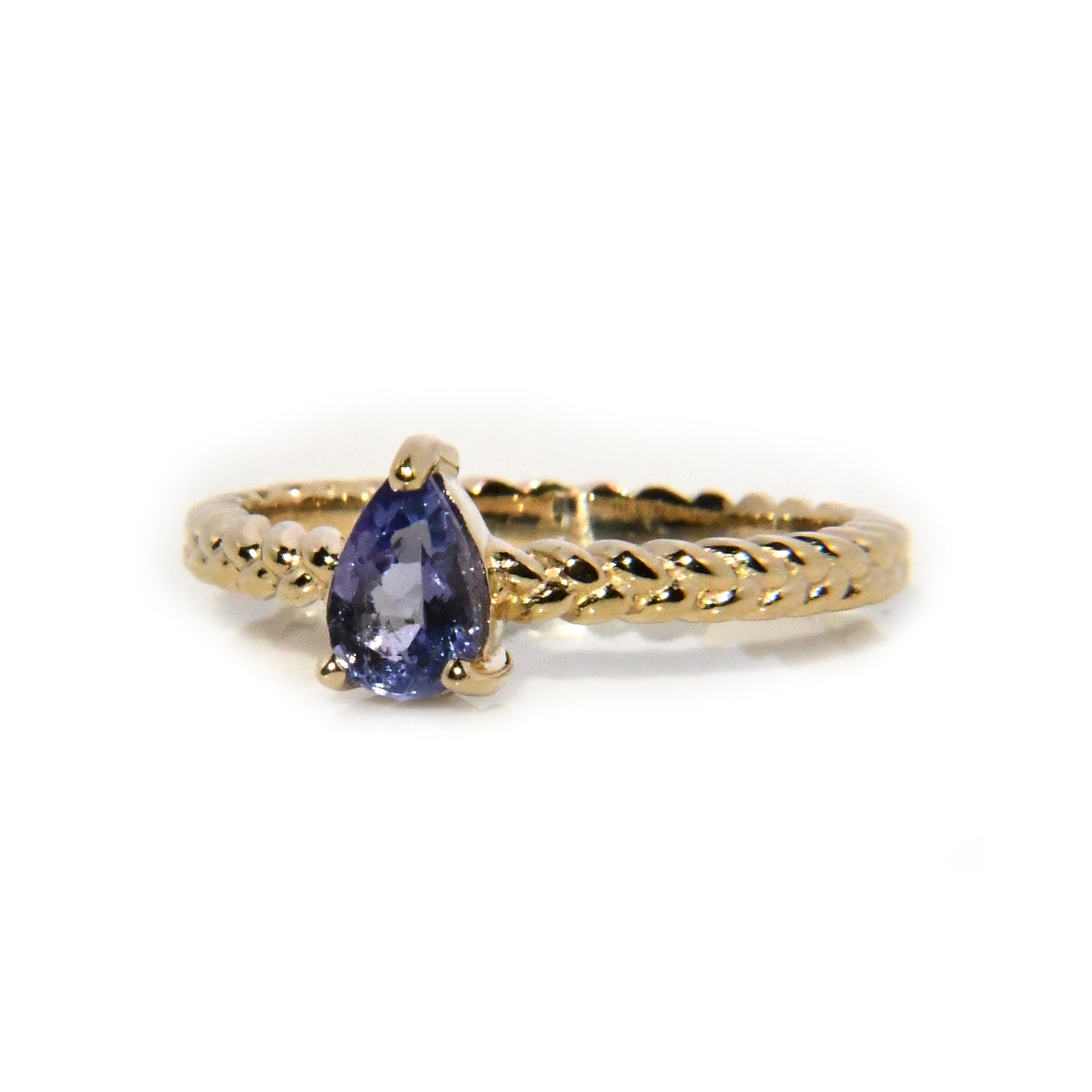 Anillo de Compromiso con Tanzanita corte Pera