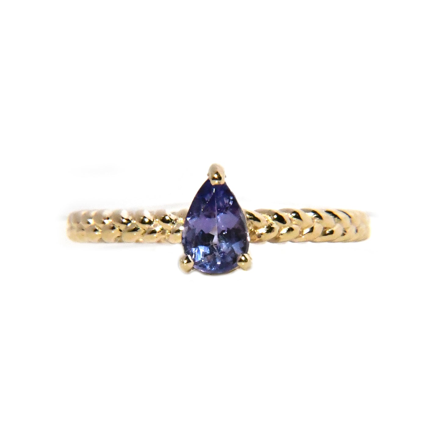 Anillo de Compromiso con Tanzanita corte Pera