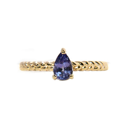 Anillo de Compromiso con Tanzanita corte Pera