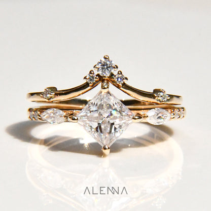 Anillo Leslie con Moissanita corte Princess de 1Cts
