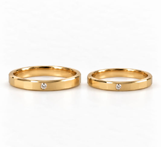 Argollas de Matrimonio de 3mm con Diamante