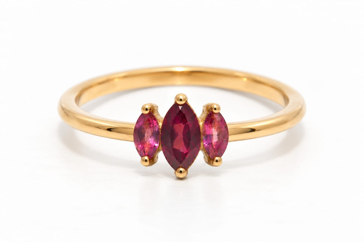 Anillo Selendis Amatistas y Rodolita / Mes de Febrero