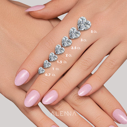 Anillo de Compromiso Asami con Diamante Corazón y Diamantes Redondos