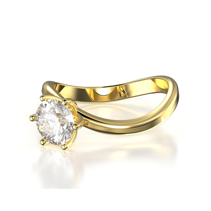 Anillo de Compromiso con Diamante Redondo, Infinito