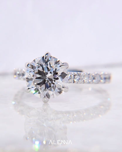 Anillo de Compromiso Natsuki con Diamante Corte Redondo