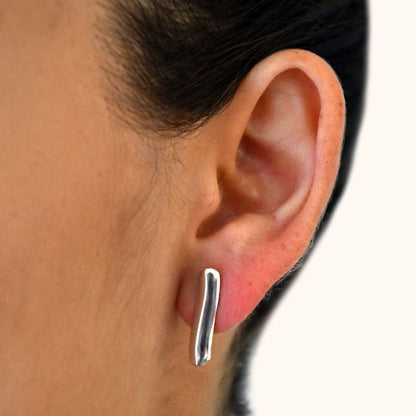 Aretes Ondulados en Plata Fina