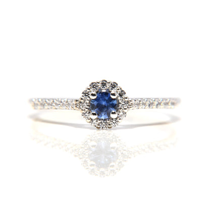 Anillo de Compromiso con Zafiro .22Cts