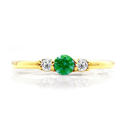 Anillo con Piedra Del Mes 14k / Piedra Personalizable - ALENNA JEWELS