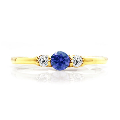 Anillo con Piedra Del Mes 14k / Piedra Personalizable - ALENNA JEWELS